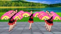 欢快喜庆广场舞《红红的中国结》双扇舞队形整齐漂亮, 好听好看, 简单易学