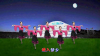 海宁广场舞《草原上的月亮》5人配字幕