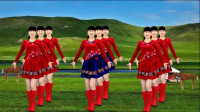 民族风广场舞《天下最美的草原》流行歌曲，时尚混搭水兵舞，好看极了！