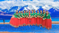 重庆开州程程广场舞《想西藏》12人队形版民族舞