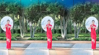 阿连广场舞《中国茶》中老年模特旗袍伞韵秀太美了