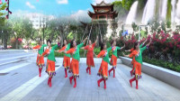 歆舞心悦广场舞《最美的歌儿唱给妈妈》原创藏族舞 9人团队版