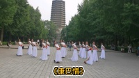 实拍北京紫竹院大妈跳广场舞《康巴情》一群白裙美女跳的欢快