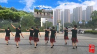 开心無姐妹广场舞《人的命天注定》视频 一把手制作