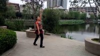舞姿缘广场舞 中国字画 蝶舞仙子 背面习舞（2017年10月2日）在风雨中起舞