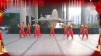 兰轩广场舞《欢乐中国年》9人变队形花球舞